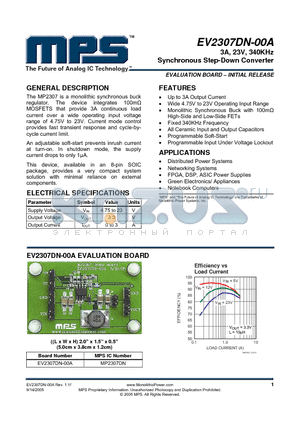 MP2307DN datasheet - 3A, 23V, 340KHz Synchronous Step-Down Converter