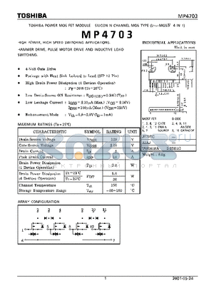 MP4703 datasheet - POWER MOS FET MODULE SILICON N CHANNEL MOS TYPE