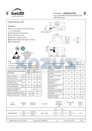 ZMDKBBA88W datasheet - 3.2x1.0mm RIGHT ANGLE BI-COLOR SMD CHIP LED LAMP