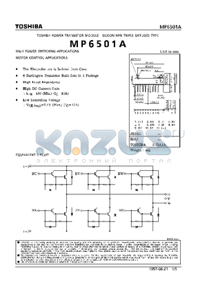 MP6501 datasheet - NPN TRIPLE DIFFUSED TYPE (HIGH POWER SWITCHING, MOTOR CONTROL APPLICATIONS)