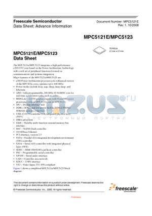 MPC5123YVY400B datasheet - Advance Information