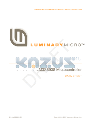 LM3S8938-IRN20-A2 datasheet - Microcontroller