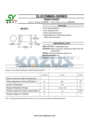 ZMM5239B datasheet - ZENER DIODES