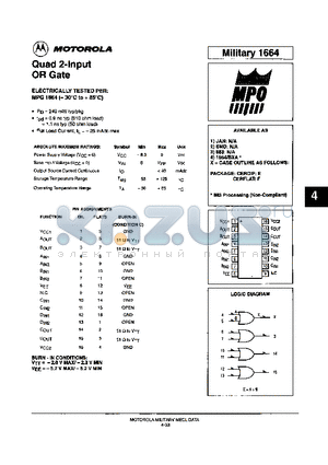 MPG1664 datasheet - Quad 2-Input OR Gate