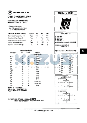 MPG1668 datasheet - Dual Clocked Latch