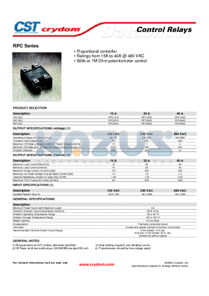 RPC datasheet - Proportional controller