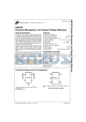 LM4130CIM5-2.0 datasheet - Precision Micropower Low Dropout Voltage Reference