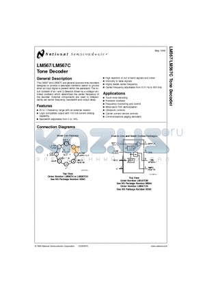 LM567CM datasheet - Tone Decoder