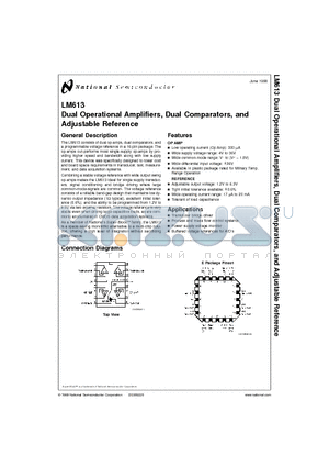 LM613IWM datasheet - Dual Operational Amplifiers, Dual Comparators, and Adjustable Reference