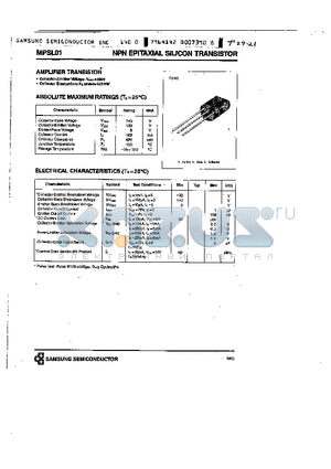 MPSL01 datasheet - NPN (AMPLIFIER TRANSISTOR)