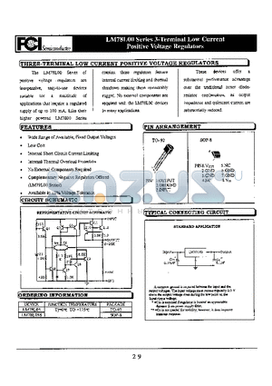 LM78L05 datasheet - 3-Terminal Low Current Positive Voltage Regulators