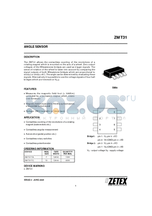 ZMT31 datasheet - ANGLE SENSOR