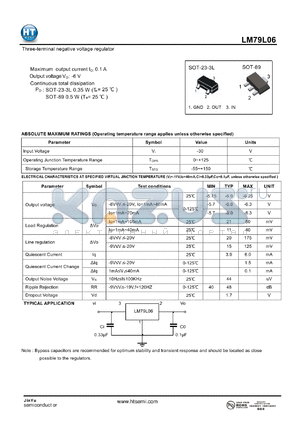 LM79L06 datasheet - Three-terminal negative voltage regulator
