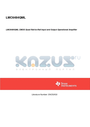 LMC6484AMJ/883 datasheet - CMOS Quad Rail-to-Rail Input and Output Operational Amplifier