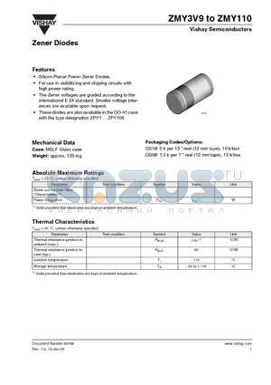 ZMY16 datasheet - Zener Diodes