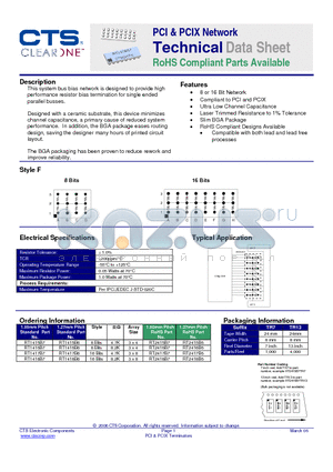 RT2416B6 datasheet - PCI & PCIX Network RoHS Compliant Parts Available