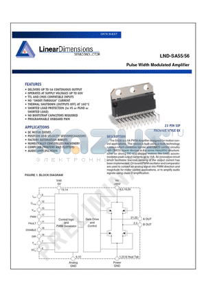 LND-SA55 datasheet - Pulse Width Modulated Amplifier
