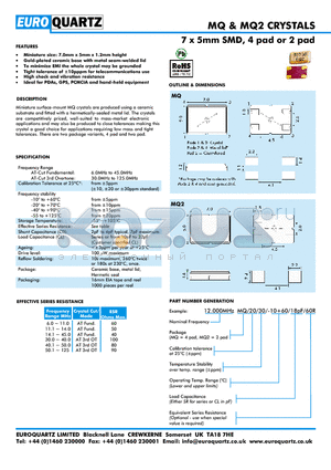 MQ2030 datasheet - 7 x 5mm SMD, 4 pad or 2 pad