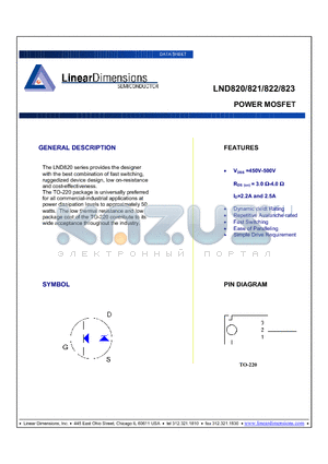 LND820 datasheet - POWER MOSFET