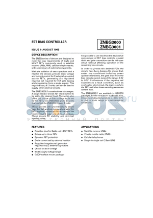 ZNBG3000 datasheet - FET BIAS CONTROLLER