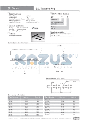 ZP1-36-T datasheet - I.D.C. Transition Plug