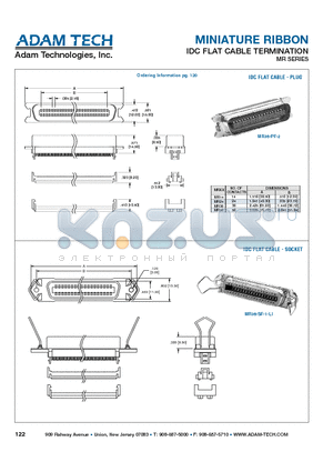 MR24 datasheet - MINIATURE RIBBON IDC FLAT CABLE TERMINATION