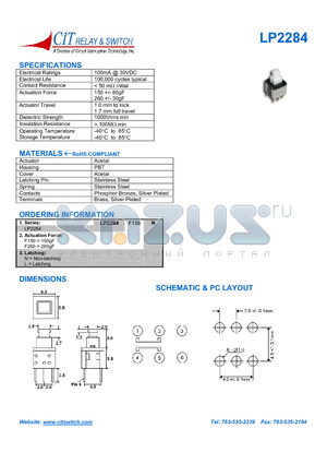 LP2284F140L datasheet - CIT  SWITCH