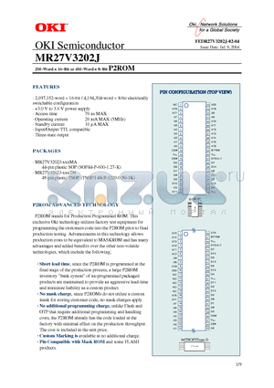 MR27V3202J datasheet - 2M-Word x 16-Bit or 4M-Word x 8-Bit P2ROM