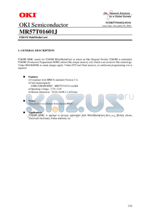 MR57T01601J datasheet - P2ROM MultiMediaCard