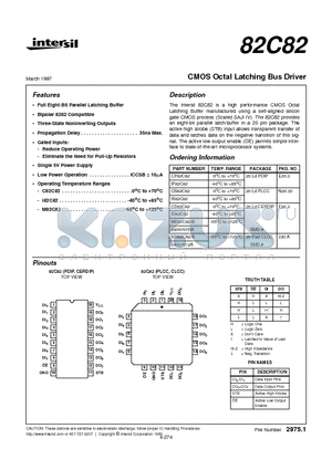 MR82C82B datasheet - CMOS Octal Latching Bus Driver