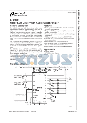 LP3950 datasheet - Color LED Driver with Audio Synchronizer