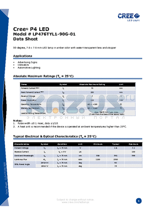 LP476TYL1-90G-01 datasheet - P4 LED