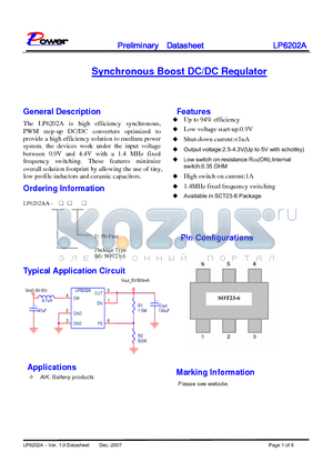 LP6202AA-B6F datasheet - Synchronous Boost DC/DC Regulator