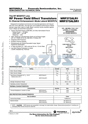 MRF373ALR1 datasheet - RF Power Field Effect Transistors