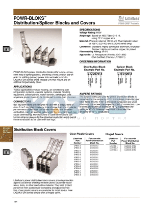 LPBC0-3 datasheet - POWR-BLOKS Distribution/Splicer Blocks and Covers