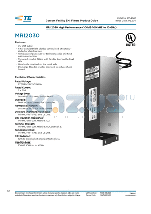 MRI2030R datasheet - MRI 2030 High Performance (100dB 100 kHZ to 10 GHz)