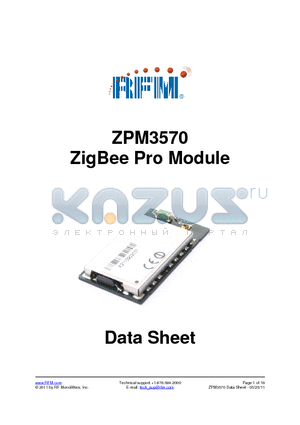 ZPM3570 datasheet - ZigBee Pro Module