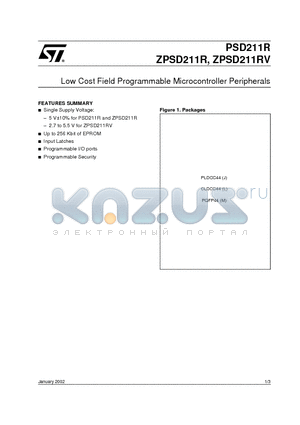 ZPSD211R datasheet - Low Cost Field Programmable Microcontroller Peripherals