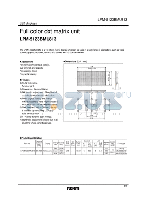 LPM-5123BMU813 datasheet - Full color dot matrix unit