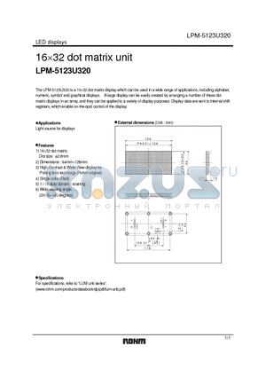 LPM-5123U320 datasheet - 16 x 32 dot matrix unit