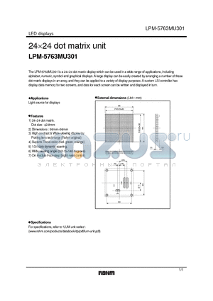 LPM-5763MU301 datasheet - 24 x 24 dot matrix unit