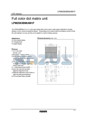 LPM2563BMU881F datasheet - Full color dot matrix unit