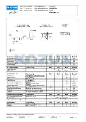 MS05-1A87-79D_DE datasheet - (deutsch) MS Reed Relay