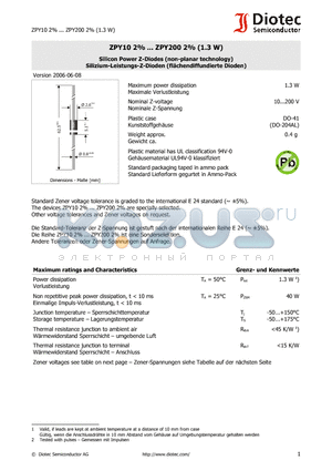 ZPY12 datasheet - Silicon Power Z-Diodes