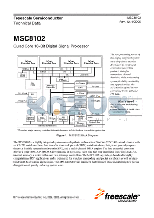 MSC8102M4000 datasheet - Quad Core 16-Bit Digital Signal Processor