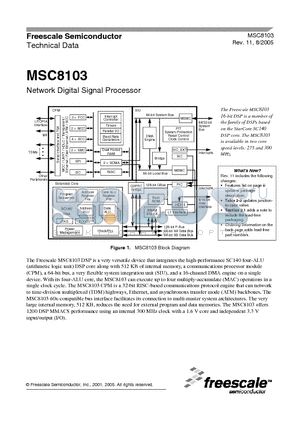 MSC8103/D datasheet - Network Digital Signal Processor