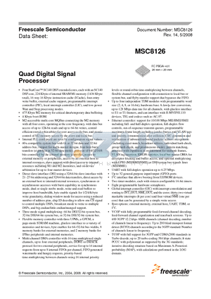 MSC8126MP8000 datasheet - Quad Digital Signal Processor