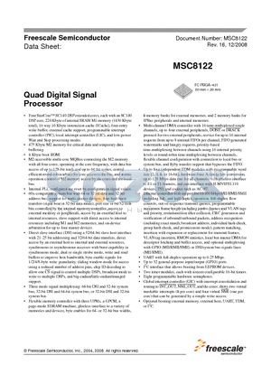 MSC8122_V16 datasheet - Quad Digital Signal Processor