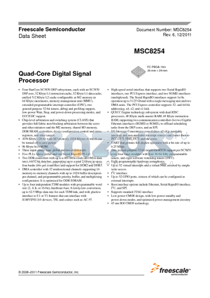MSC8254_11 datasheet - Quad-Core Digital Signal Processor