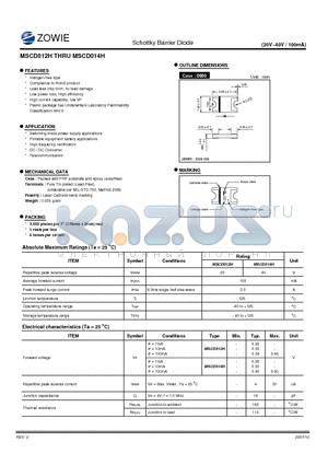 MSCD012H datasheet - Schottky Barrier Diode